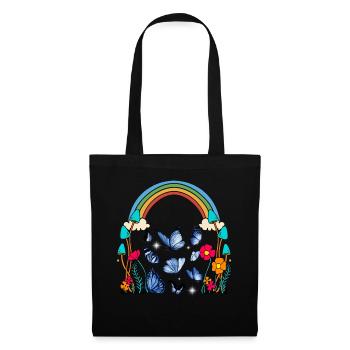 Rainbow Butterflies Nature Flowers Insect - Tote Bag - black - Front