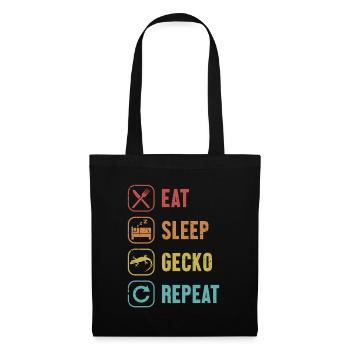 Manger Dormir Gecko Répéter Lézard à crête Gekkota - Sac en tissu - noir - Devant