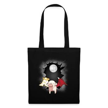 Pig Angel Devil Hell Heaven Pigs - Tote Bag - black - Front