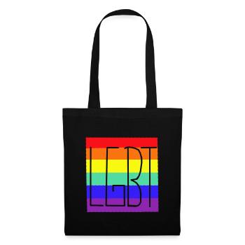 LGBT Regenbogenfahne Gay Pride - Stoffbeutel - Schwarz - Vorne