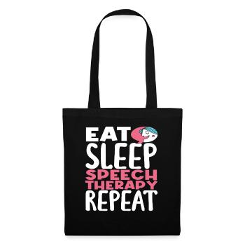Eat Sleep Examen de l’orthophoniste - Sac en tissu - noir - Devant