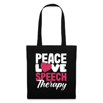 Peace Love Orthophoniste Design - Sac en tissu - noir - Devant