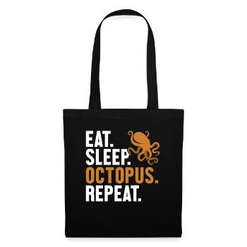 Eat Sleep Octopus Repeat Octopoda Cephalopoda - Tote Bag - black - Front