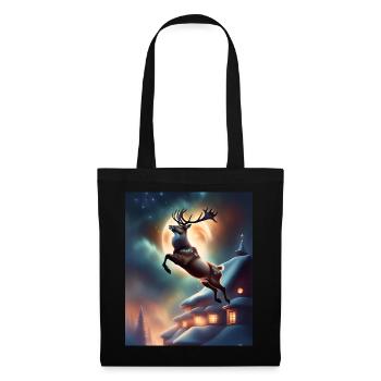 Le renne de Noël du Père Noël - Sac en tissu - noir - Devant