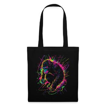 Monkey Gorilla Chimpanzee Neon Colorful Colorful - Tote Bag - black - Front