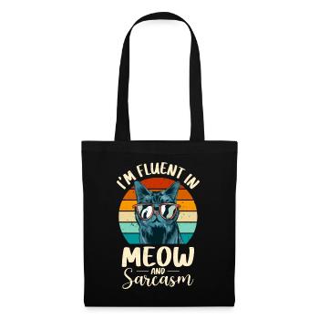 Witziger Katzen Spruch - Stoffbeutel - Schwarz - Vorne