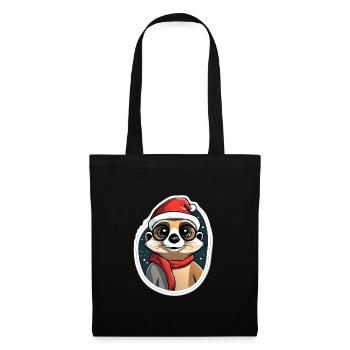 Suricate Noël - Sac en tissu - noir - Devant