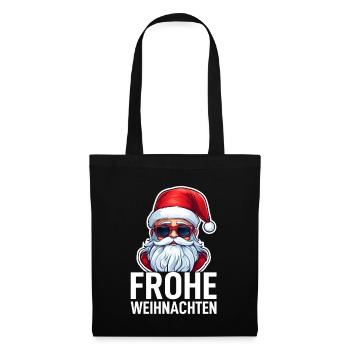 Weihnachtsmann - Stoffbeutel - Schwarz - Vorne