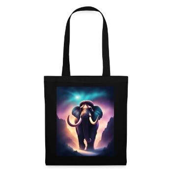 Cool mammoth with purple background - Tote Bag - black - Front