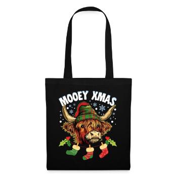 Christmas Scottish Highland Cattle Mooey Xmas - Tote Bag - black - Front