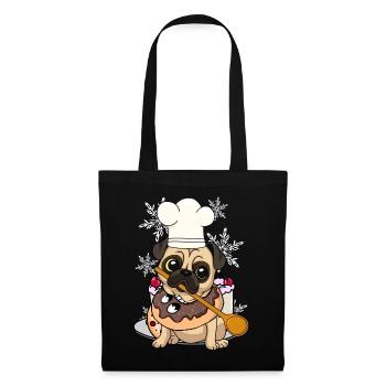 Pug Christmas Dog Dog Christmas Xmas - Tote Bag - black - Front