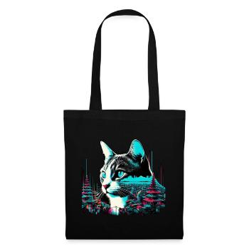 Asian City Cat 3 - Stoffbeutel - Schwarz - Vorne