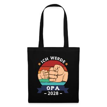 Ich werde Opa 2028 Schwangerschaft Werdender Opa - Stoffbeutel - Schwarz - Vorne