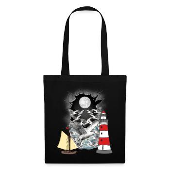maritime, seagulls, seagull, lighthouse, sailing ship, boat - Tote Bag - black - Front