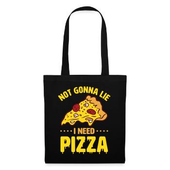 Funny pizza saying - Tote Bag - black - Front