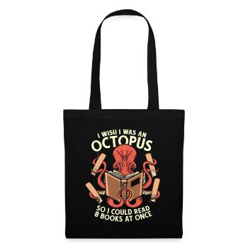 Konnte 8 Bücher auf einmal lesen Octopoda Cephalopoda - Stoffbeutel - Schwarz - Vorne