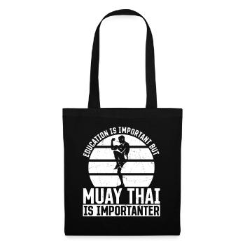 Combattant de Muay Thai pour enfants - Sac en tissu - noir - Devant