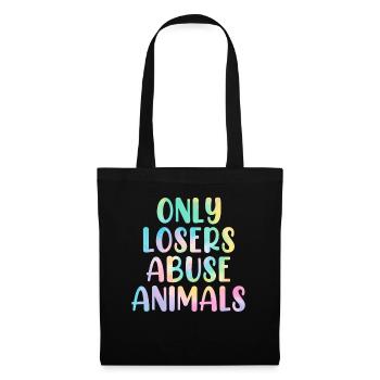 Only Losers Abuse Animals Tie Dye Shelter - Tote Bag - black - Front