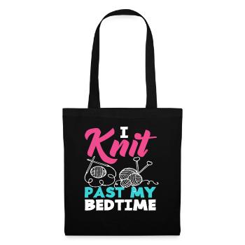 Knitting fun until late at night - Tote Bag - black - Front