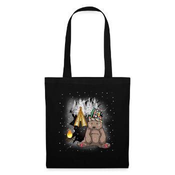 Shaman Bear Teepee Campfire Wild West Bears - Tote Bag - black - Front