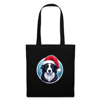 Chien de Noël - Sac en tissu - noir - Devant