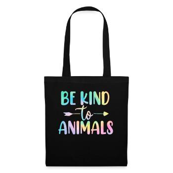 Be Kind to Animals Tie Dye Funny Foster Animal - Tote Bag - black - Front