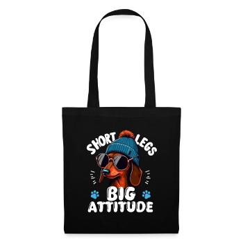 Chien Teckel Bonnet Dresseur de chiens École de chiens Fun - Sac en tissu - noir - Devant