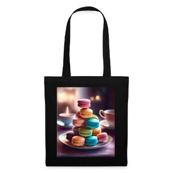 Des macarons savoureux et colorés - Sac en tissu - noir - Devant