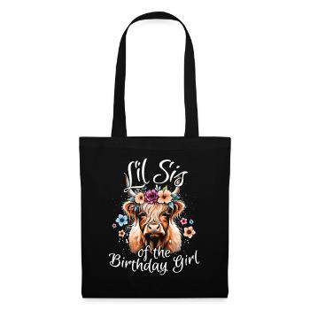 Lil Sis Of The Birthday Girl - Stoffbeutel - Schwarz - Vorne