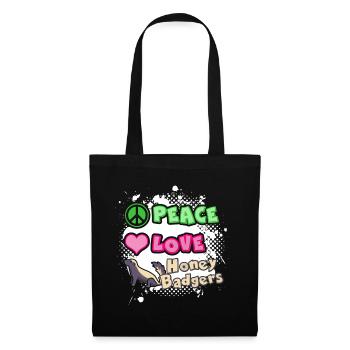 Peace Love Honey Badgers - Tote Bag - black - Front
