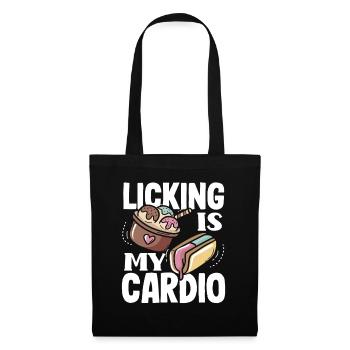 cream lucking Sucking est mon cardio - Sac en tissu - noir - Devant