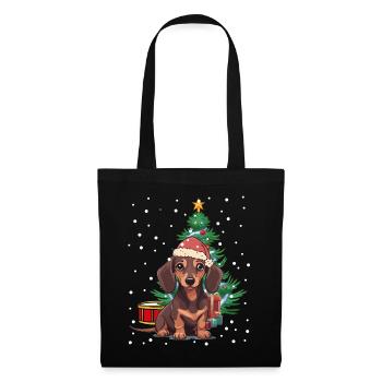 Dachshund Xmas Santa Claus Santa Claus Dog Dogs - Tote Bag - black - Front