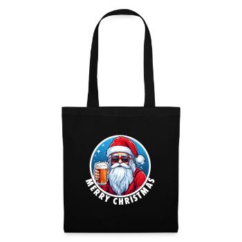 Weihnachtsmann - Stoffbeutel - Schwarz - Vorne