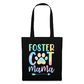 Foster Cat Mama Drôle de chat Tie Dye Sauvetage Maman - Sac en tissu - noir - Devant