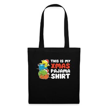 Pyjama de Noël Dragon Arbre de Noël - Sac en tissu - noir - Devant