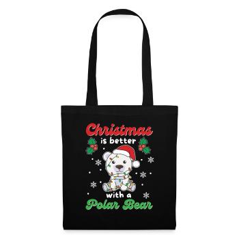 Noël, c’est mieux avec un ours polaire - Sac en tissu - noir - Devant