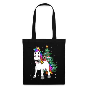 Unicorn Christmas Christmas Teddy Child Kids - Tote Bag - black - Front