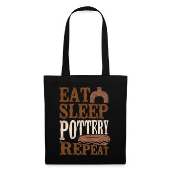 Poterie Céramique Artiste Manger Dormir - Sac en tissu - noir - Devant