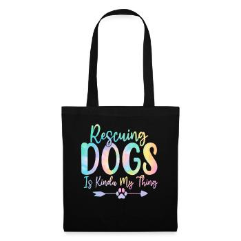 Sauver des chiens, c’est un peu mon truc Dog Tie Dye - Sac en tissu - noir - Devant