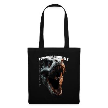 T-Rex-Schädel Design - Stoffbeutel - Schwarz - Vorne