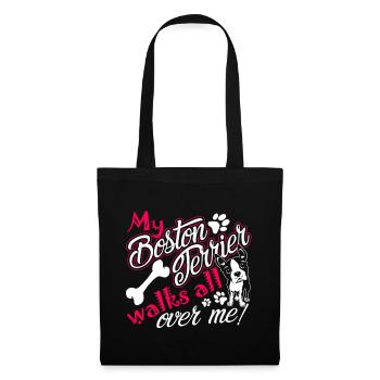 My Boston Terrier Walks All Over Me - Tote Bag - black - Front
