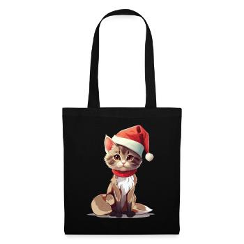 Chat Noël Animaux de compagnie Noël pour animaux de compagnie - Sac en tissu - noir - Devant