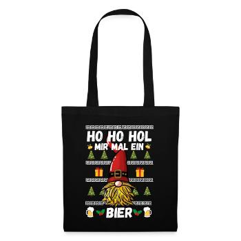 Beer Gnome Christmas Christmas Party Hohoho - Tote Bag - black - Front