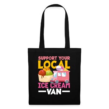 Soutenez votre amateur de glaces Van - Sac en tissu - noir - Devant