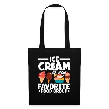 Groupe alimentaire préféré des amateurs de crème glacée - Sac en tissu - noir - Devant
