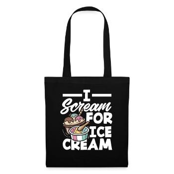 Je crie pour les amateurs de crème glacée Crème glacée - Sac en tissu - noir - Devant