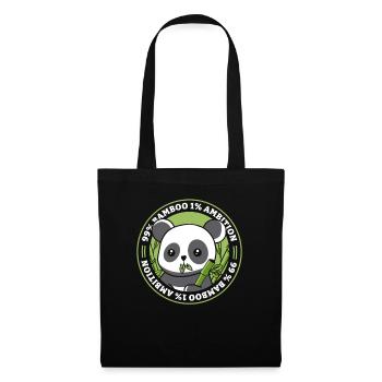 99% Bambus 1% Ehrgeiz Panda Bär Freund Liebhaber - Stoffbeutel - Schwarz - Vorne