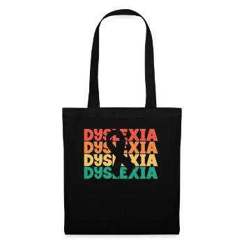 Dyslexie Texte rétro Apraxie Thérapeute dyslexie - Sac en tissu - noir - Devant