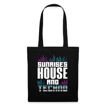 Sunrises House And Techno Lover - Stoffbeutel - Schwarz - Vorne