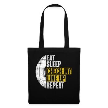 Manger Dormir Vérifier ma programmation Répéter Funny Football - Sac en tissu - noir - Devant